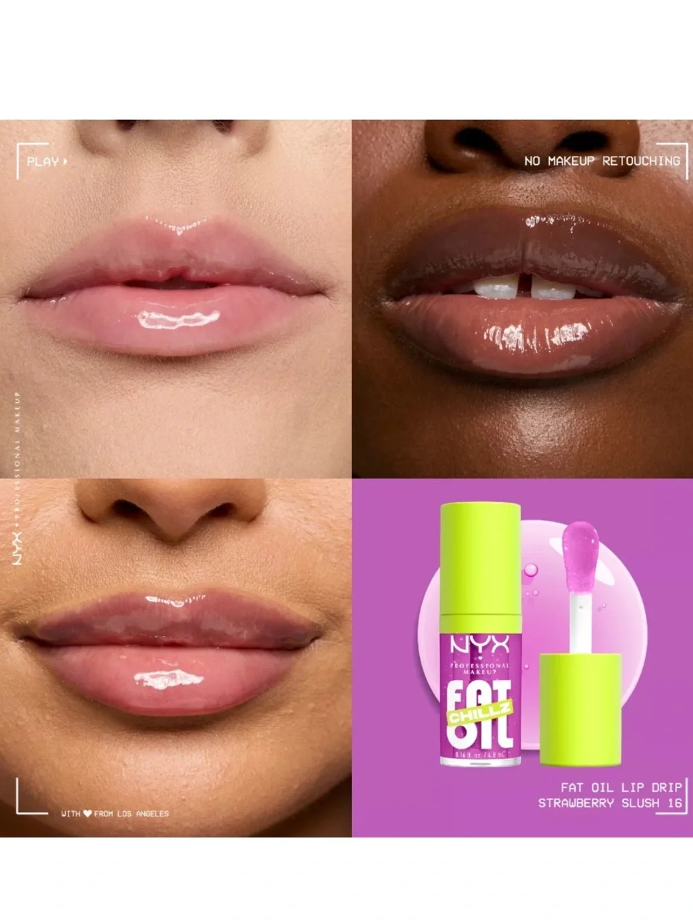 NYX Fat Oil Lip Drip Chillz Cooling Lip Oil Duo 4.8ml X 2 BRAND NEW